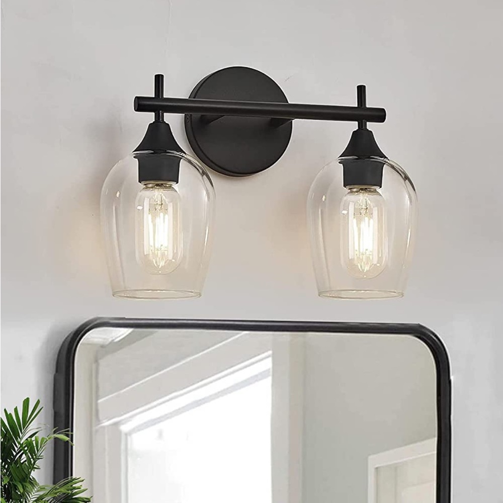 Black Vanity Lights for Bathroom,2-Light